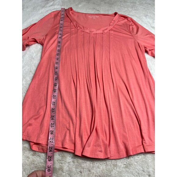 Soft Surroundings pleated salmon blouse women size large size - Picture 5 of 5